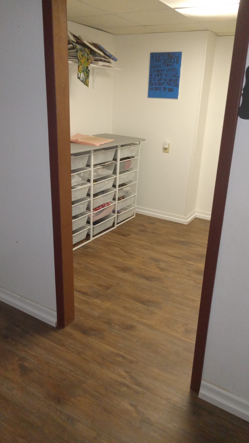 Sewing room flooring after